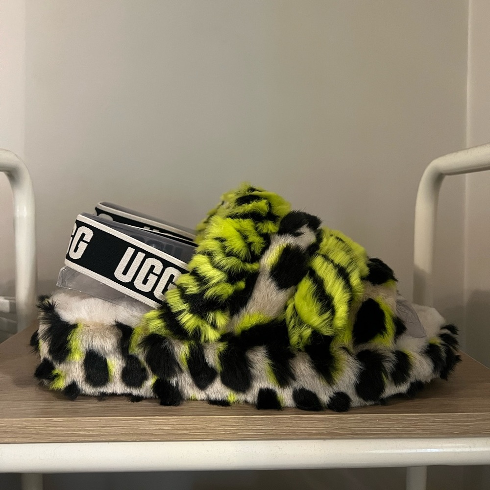 NEW Ugg Fluff Yeah Animalia Slingback Sandal
